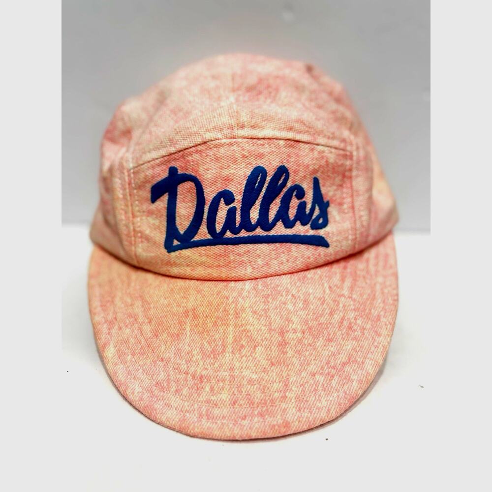 Vintage Dallas Texas Five Panel Hat Pink Pastel 1980's Rare Painters Cap